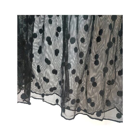 WOMENS 3XL SHEER BLACK POLKA DOT SHORT SWIMSUIT COVER WRAP SKIRT - Picture 7 of 10